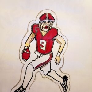 Original Alabama Running Back Richard Young GG - 9" x 12" Colored Pencil