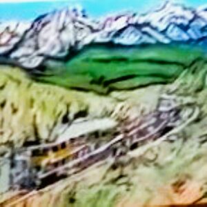 Original Aspen Colorado Mountain Train GG - 16" x 20" Canvas Painting