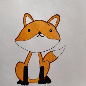 Original Autumn Fox Smiling 2 GG - 8" x 11" Colored Pencil