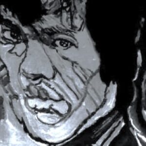 Original Famous Boxer Bruce Lee GG - 16" x 20" Black & White Canvas Painting