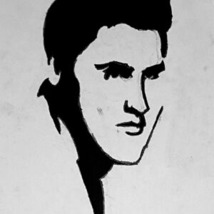 Original King Elvis Presley Special GG - 8" x 11" Black & White Charcoal