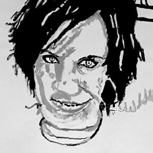 Original Singer Songwriter Martina McBride Live Special GG - 8" x 11" Black & White Painting