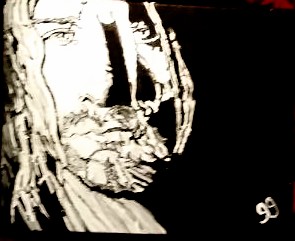Original Kurt Cobain Lead Singer From Nirvana 2 Black & White GG - 16" x 20" Canvas Painting