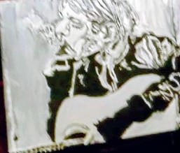 Original Nirvana Lead Singer Kurt Cobain Black & White Live GG - 16" x 20" Canvas Painting