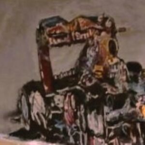 Original Old Time Race Car Back In Day GG - 15" x 30" Canvas Painting