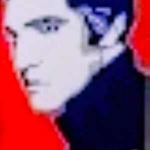 Original Singer Elvis Presley In Holiday Blue, Scarlet, & White GG - 16" x 20" Canvas Painting