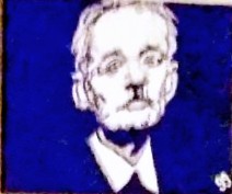 Original Special Actor Bill Murray In Deep Cobalt Blue GG - 11" x 14" Canvas Painting