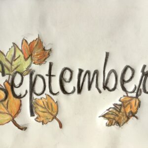 Original Welcome Fall September GG - 9" x 12" Colored Pencil