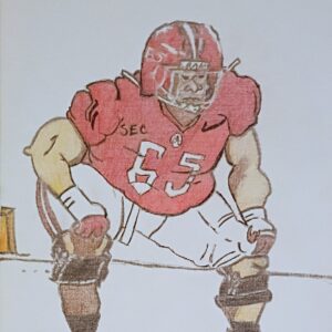 Original Alabama Safety 25 Malachi Moore GG - 11" x 14" Canvas Colored Pencil