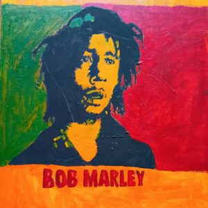 Original Reggae Singer Bob Marley Album Cover One Love GG - 16" x 20" Canvas Painting