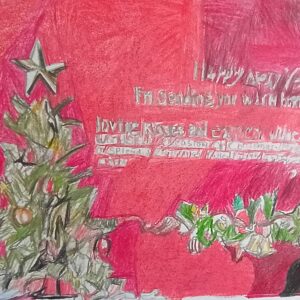 Original Christian Christmas New Year Christian Celebration Of Jesus's Important Birth Decorated GG - 9" x 12" Colored Pencil