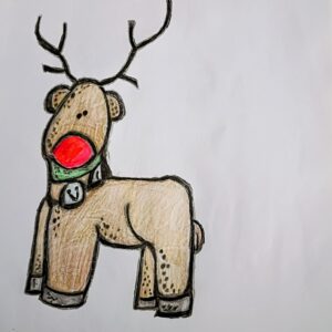 Original Cute Adorable Christmas New Year Being Genuine With Jesus's Birth GG - 12" x 9" Colored Pencil