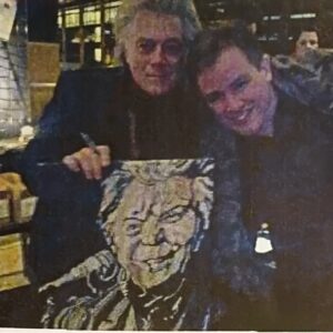 Original Artist GREGORY GG & Singer Marty Stuart At ACL Moody Theater Surprising Him With Painting Did GG - 8" x 11" Picrure