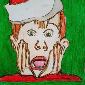 Original Home Alone Character Kevin McCallister GG - 9" x 11" Crayon