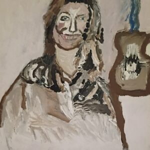 Original Kansas Singer Songwriter Martina McBride With Guitar GG - 9" x 12" Canvas Painting