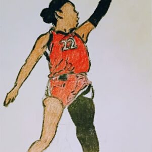 Original WNBA Las Vegas Aces A'JA Wilson GG - 5" x 7" Colored Pencil