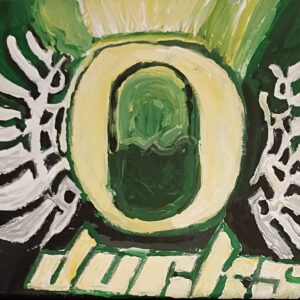 Original Oregon Ducks Logo GG - 8" x 10" Canvas Painting