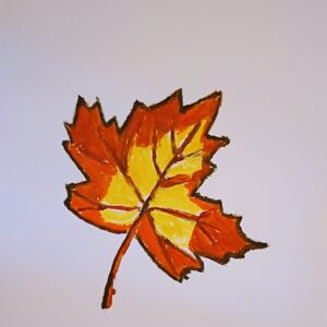 Original Philadelphia PA Autumn Leaf GG - 9" x 12" Painting