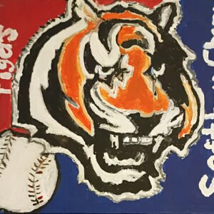 Original Southeast Lauderdale High School Tigers Softball Logo GG - 11" x 14" Canvas Painting