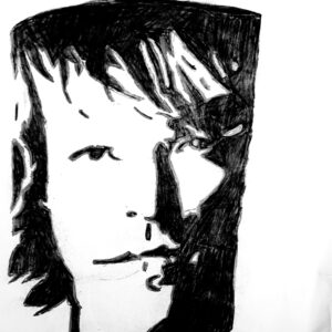 Original Special Singer Bon Jovi Being Genuine In Praising Jesus GG - 12" x 9" Black & White Colored Pencil