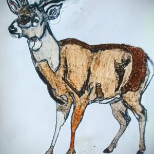 Original North Mississippi 9 Point Big Buck Bounty Special GG - 9" x 11" Colored Pencil & Crayon