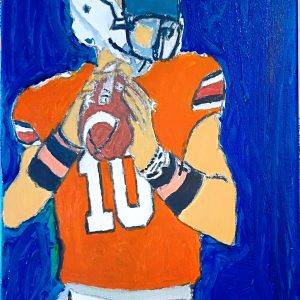 Original Bo Nix Denver Broncos Quarterback 2 GG - 11" x 14" Canvas Painting