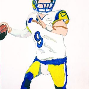 Original LA Rams Quarterback Matthew Stafford GG - 11" x 14" Canvas Painting.