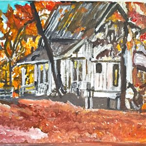 Original Ms. Leigh Ann's Sister Ms. Juanita's & Mr. Stanley Pearmans House In Autumn GG - 8" x 10" Canvas Painting