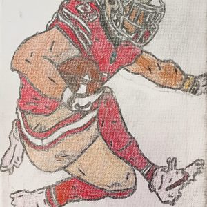 Original San Francisco 49ers Running Back Christian McCaffrey GG - 8" x 10" Canvas Colored Pencil
