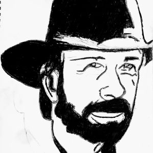 Original Actor Chuck Norris 3 GG - Black & White Charcoal