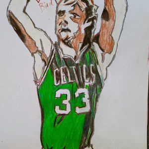 Original Boston Celtics Larry Bird 2 GG - 8" x 10" Colored Pencil