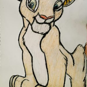 Original Lion King Character Nala GG - 8.5" x 10" Colored Pencil
