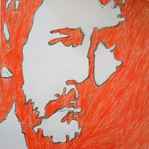 Original Singer Songwriter Gordon Lightfoot In Autumn Coral GG - 8.5" x 10" Colored Pencil