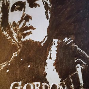 Original Singer Songwriter Gordon Lightfoot Rainy Day People Deep Brown Cover GG - 11" x 14" Canvas Painting
