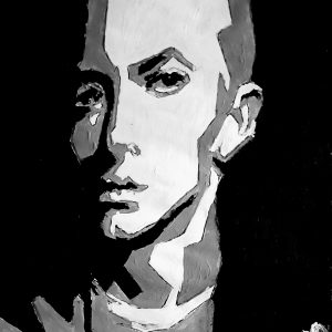 Original Oldies Christian Celebrity GG - 9" x 12" Black & White Painting