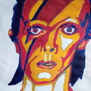 Original Singer Songwriter David Bowie Live GG - 9" x 12" Painting